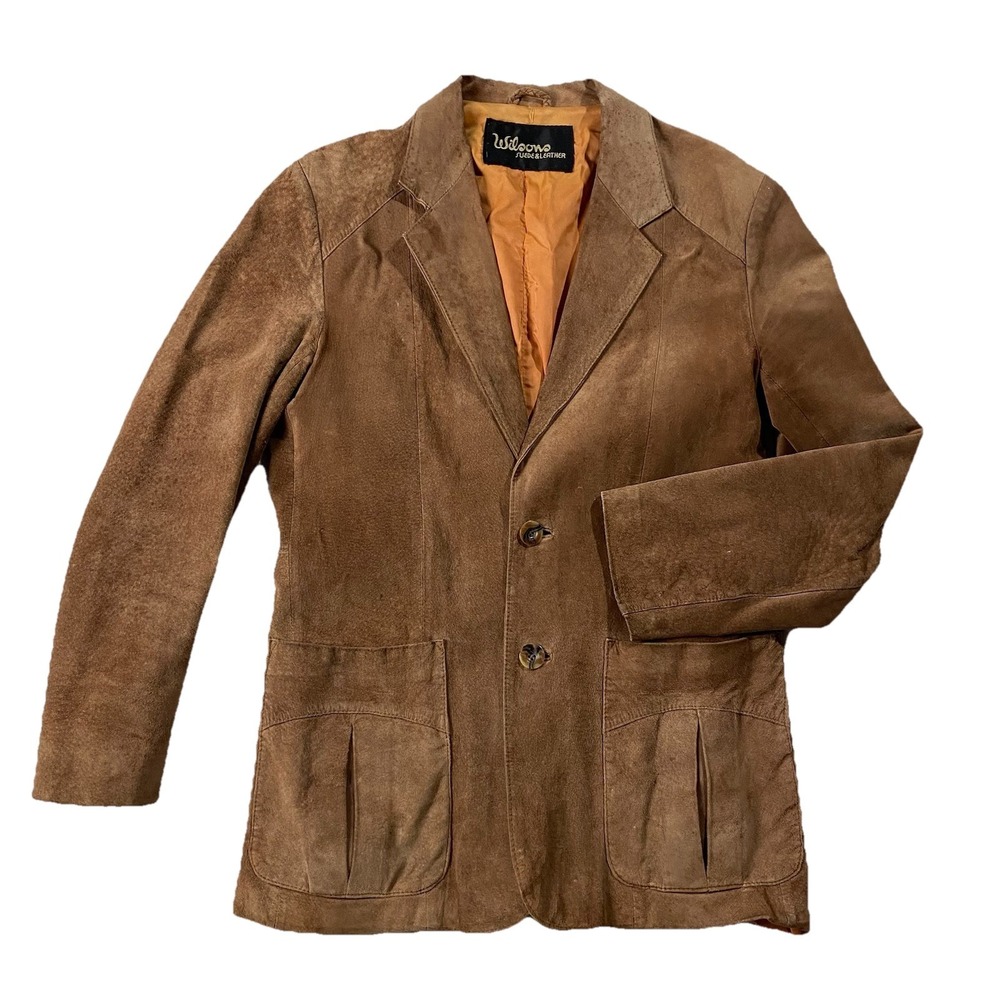 VTG Wilson's Leather Brown Suede Button Up Coat Womens L 90's Classic Retro Fall